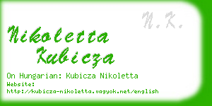 nikoletta kubicza business card